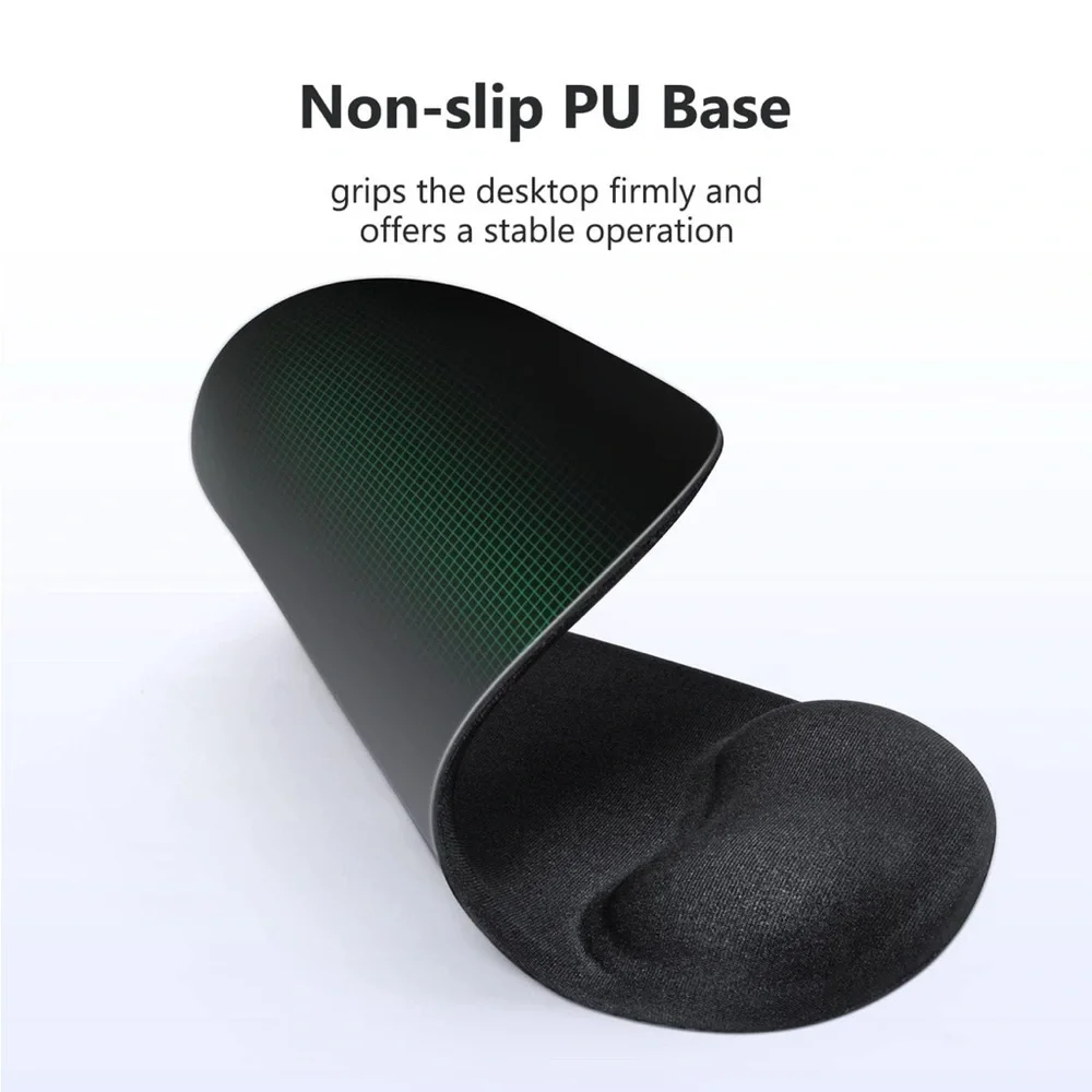 Soqool Ergonomic Mouse Pad with Gel Wrist Support - Non-Slip Base - Black- NWT